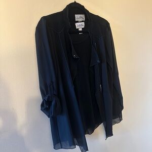 Joseph Ribkoff Twinset Top Tank With Jacket Size 10 Layering Black Contemporary